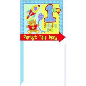  HUGS AND STITCHES 1ST BIRTHDAY BOY LAWN SIGN Everything 