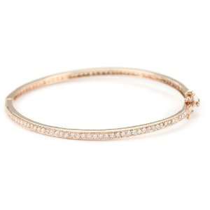  Mary Louise Rose Gold Cubic Zirconia Bangle: Jewelry