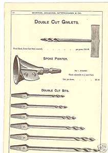 STEARNS SPOKE POINTER GIMLET AUGER BITS 1888 CATALOG AD  