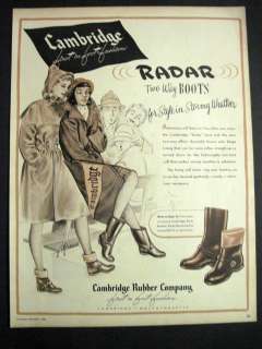 1946 Vintage Cambridge Boots Raincoat Illustrated College Girls at 