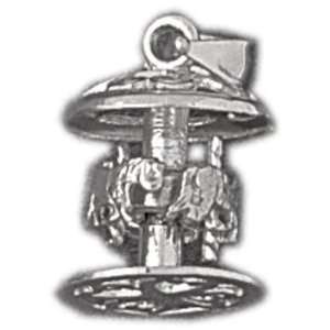   White Gold Charm 3 D Carousels 2.7   Gram(s) CleverSilver Jewelry
