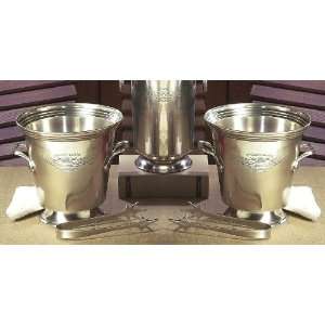  Antique Silver Ice Bucket with Tongs, Set of 2 Kitchen 
