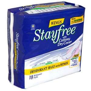  Stayfree Maxi Pads with Wings, Heavy Protection, Deodorant 