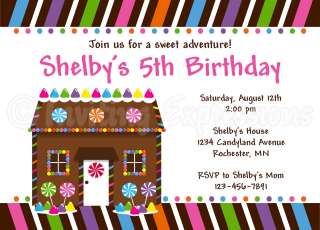 Candy Land Birthday Party Invitations  