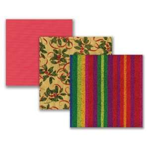  Caspari Set of Three Traditional Rolls of Foil Wrapping Paper 