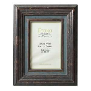   Antiqued Carved Wood Casselle Frame, 4 by 6 Inch
