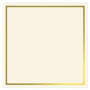  Square Printable Invitation   Ecru   Gold Border (50 Pack 