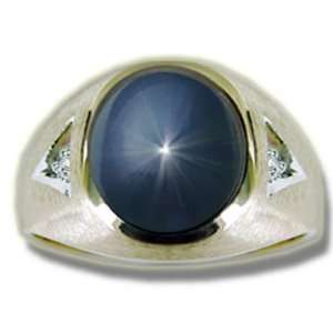  .02 ct 12X10 Oval Diffused Star Sapphire Mens Jewelry
