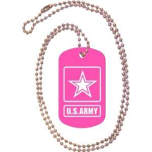  U.S. Army Logo Pink Dog Tag with Neck Chain: Everything 