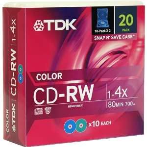  TDK 20 Pack Of CD RW80 Rewriteable CDRs Electronics