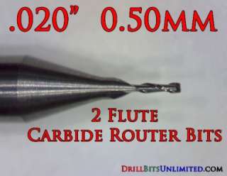 10 Solid Carbide Micro End MIll Bits .50 mm .020 Router Bits PCB 