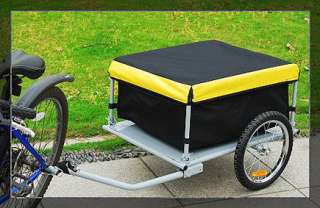 Bike Bicycle Cargo Trailer Garden Cycling Carrier Yellow and Black 