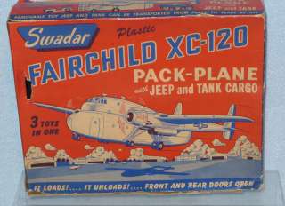   Plastic FAIRCHILD XC 120 Pack Plane,OLD Cargo Airplane Toy & Box