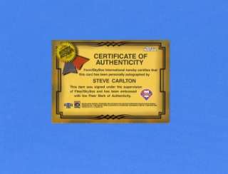 STEVE CARLTON 1999 GREATS OF THE GAME AUTOGRAPHS #15   AUTO ON CARD 