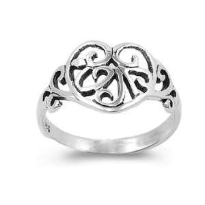  Silver Celtic Heart Ring   Size 5 Jewelry