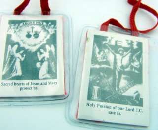 True Red Scapular Of Passion Sacred Hearts W Prayer Card Tools Of The 