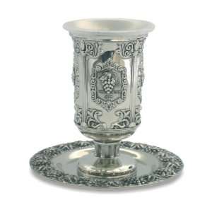  12 Centimetet Kiddush Cup in Nickel with a Grape Covered 