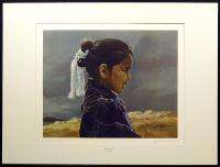   Ateed Yazhi aka Little Girl, Signed Art, Franklin Mint Collection