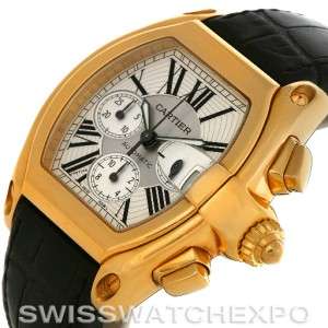 Cartier Roadster Chronograph 18K Yellow Gold Mens W62021Y2 Watch 