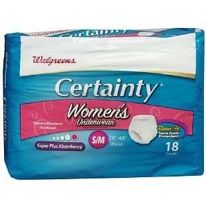 Walgreens Certainty Womens Underwear, Super Plus Absorbency, Small 