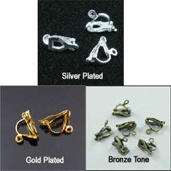 Clip On Earring Findings Silver&Gold Plt,Bronze Tone 16Pc R095  