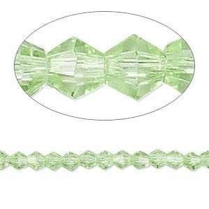   4584 4mm Celestial Cut Crystal 16 facet Diamond, lime green   25 beads