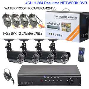   NETWORK DVR 24LED Weatherproof Security CCTV Camera VIDEO System