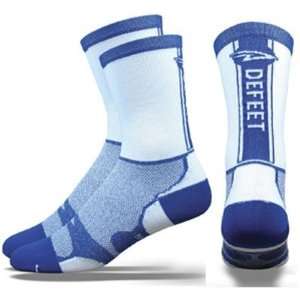 DeFeet Levitator Lite High Top Blue/White Cycling/Running Socks 