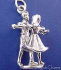 Sterling Silver DANCING COUPLE CHARM, 3 D  