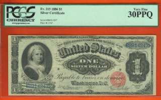 1886 Martha Washington Silver Certificate   CERTIFIED  