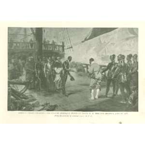 1898 Print Sir Francis Drake Receiving Spanish Admirals Sword on the 