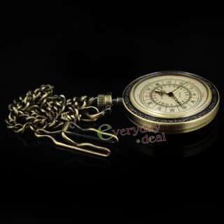 12 Ancient Hour Copper Mechanical Pocket Watch Chain  