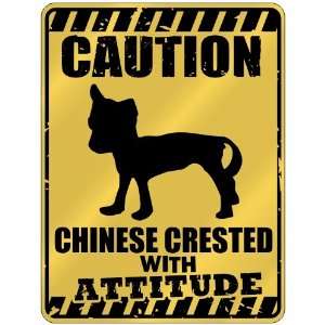   : Chinese Crested With Attitude  Parking Sign Dog: Home & Kitchen
