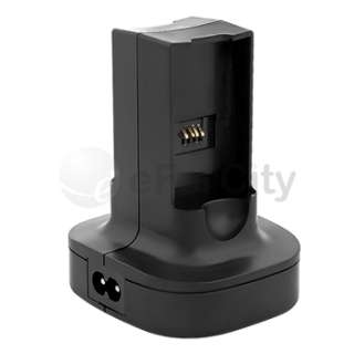 Black Dual Battery Charger Charging Station For Xbox360  