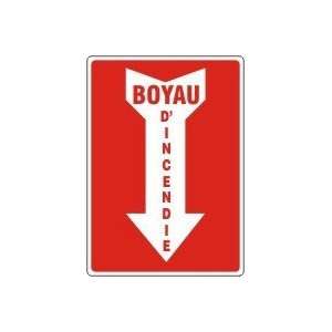  BOYAU DINCENDIE (FRENCH) Sign   14 x 10 Adhesive Dura 