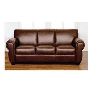  Chocolate Brown 100% Italian Leather 3 Seating Sofa Couch 