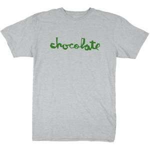  Chocolate T Shirt Chunk Script [Small] Heather Grey/Green 