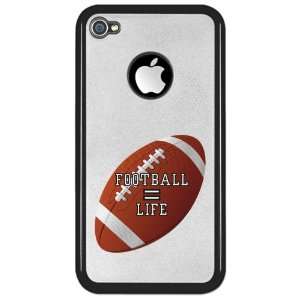   iPhone 4 or 4S Clear Case Black Football Equals Life 