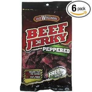 Old Wisconsin Peppered Jerky, 3.5 Ounce Pouch (Pack of 6)  