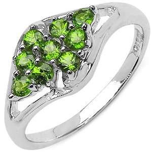    0.50 Carat Genuine Chrome Diopside Sterling Silver Ring: Jewelry