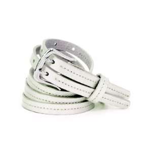   Silver Leather Belt with Silver Buckle, Large Patio, Lawn & Garden