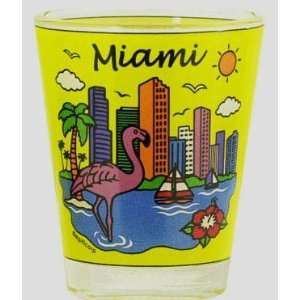  Miami Florida Skyline Yellow Shot Glass