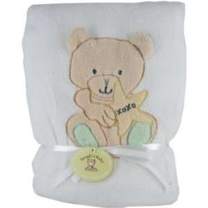  Snugly Baby White Fleece Baby Blanket w/ Teddy Bear: Baby