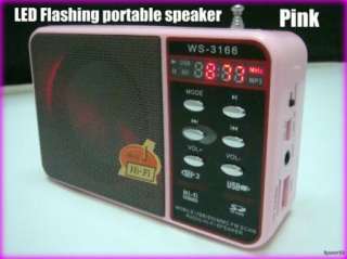 New Pink FM USB mini Speaker for PSP iphone ipod MP3 PC  