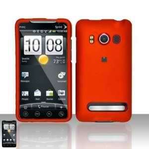 HTC EVO 4G Rubberized Orange Premium Snap On Phone Protector Cover 
