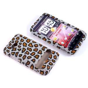 Smile Case Brown Leopard Bling Rhinestone Crystal Snap on 