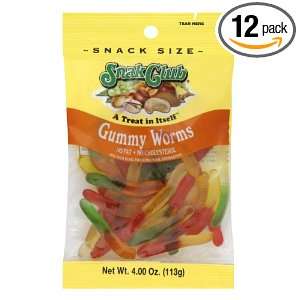 Snak Club Gummy Worms, 4 ounce bags Grocery & Gourmet Food