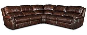 Chocolate Brown Leather Recliner Sectional Sofa  