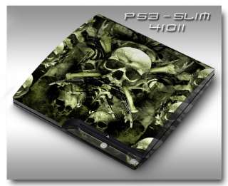 PS3 Slim Armored Skin Set   41011 Skull and Bones Death  