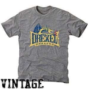  NCAA Drexel Dragons Ash Distressed Logo Vintage Tri Blend 